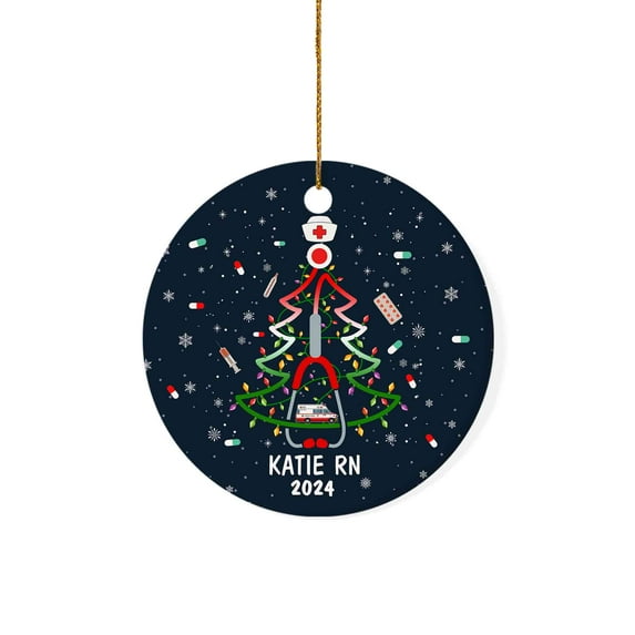 Lazaofficial Personalized Christmas Ornaments, Custom Name Ornaments, Nurse Christmas Ornament, 2024 Christmas Ornaments, Nurse Gifts, Graduation Gifts