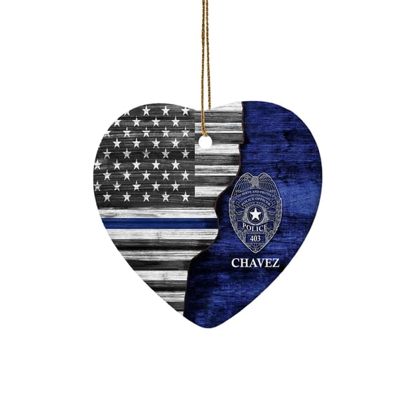 Lazaofficial Personalized Christmas Ornaments, Custom Name Ornaments, Personalized Police Ornament, Police Officer Christmas Ornament