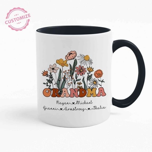 Lazaofficial Personalized Mugs With Names, Grandma Mugs, Best Grandma Mug, Nana Mug, Custom Photo Mug, Grandma Birthday Gifts, Grandma Gifts, Grandma Gifts From Grandkids