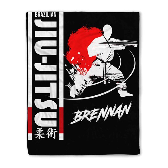 Lazaofficial Personalized Name Blanket, Jiu Jitsu Blanket, Sport Blanket