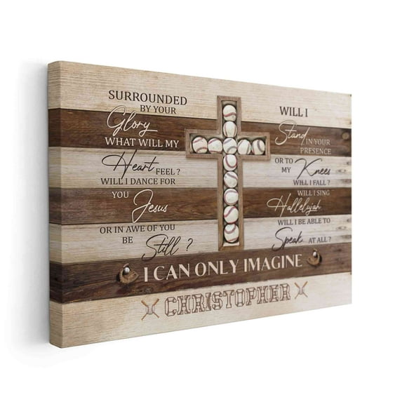 Lazaofficial Personalized Name Canvas, Baseball Decor, Christian Canvas Wall Art