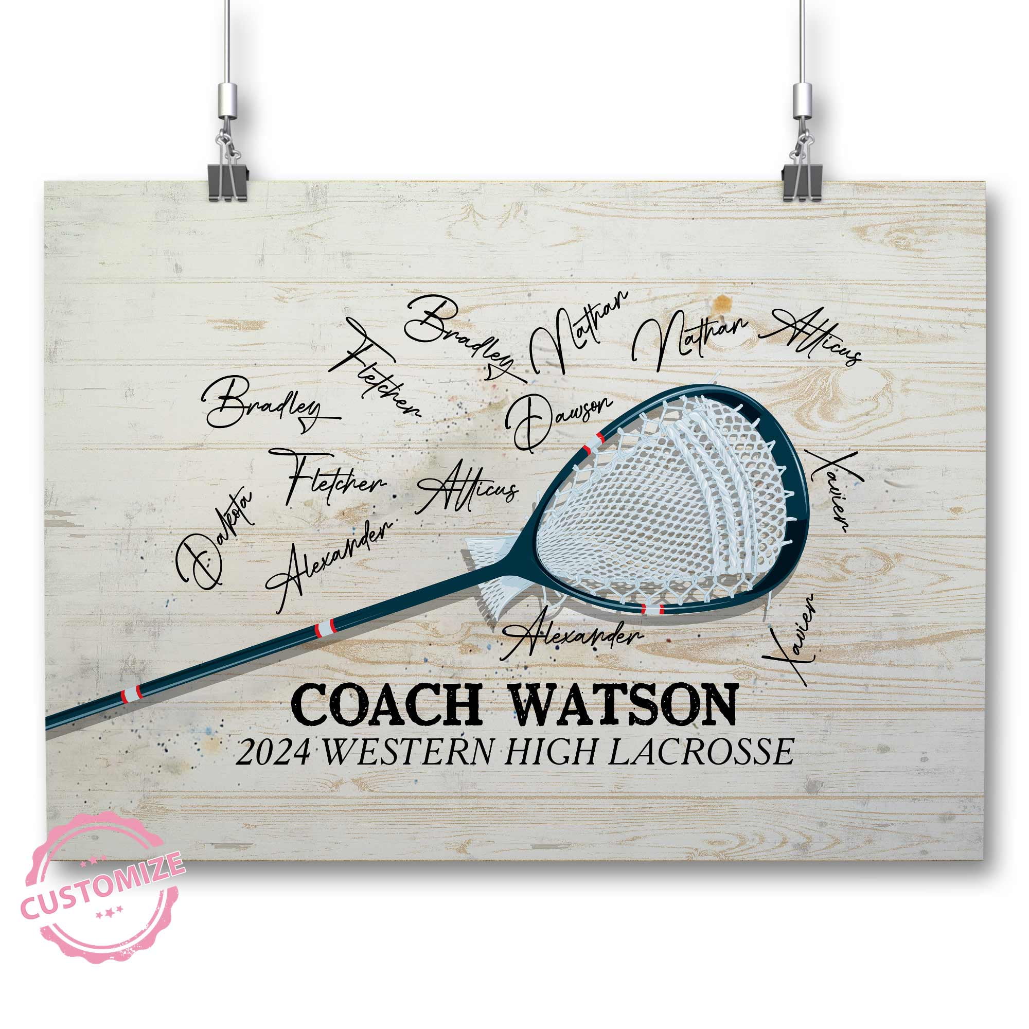 Lazaofficial Personalized Name Canvas, Custom Poster, Lacrosse Poster