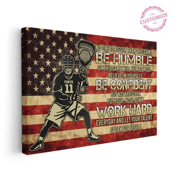 Lazaofficial Personalized Name Canvas, Custom Poster, Lacrosse Poster, Lacrosse Wall Art, Lacrosse Gift, Photo Prints Custom Canvas