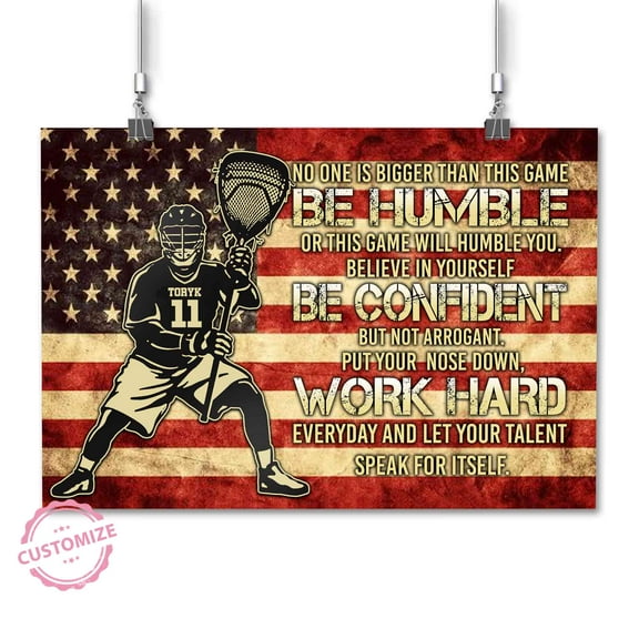 Lazaofficial Personalized Name Canvas, Custom Poster, Lacrosse Poster, Lacrosse Wall Art, Lacrosse Gift, Photo Prints Custom Canvas