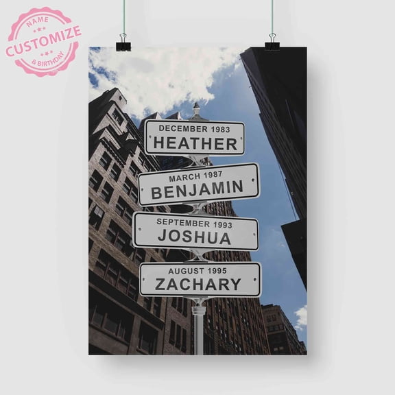 Lazaofficial Personalized Name Canvas, Family Street Sign Canvas, Personalized Family Canvas Wall Art Names