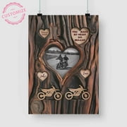 Lazaofficial Personalized Name Canvas, Motorcycle Wall Art, Couple Canvas, Romantic Couple Wall Art, Photo Canvas, Photo Prints Custom, Gifts For Couple