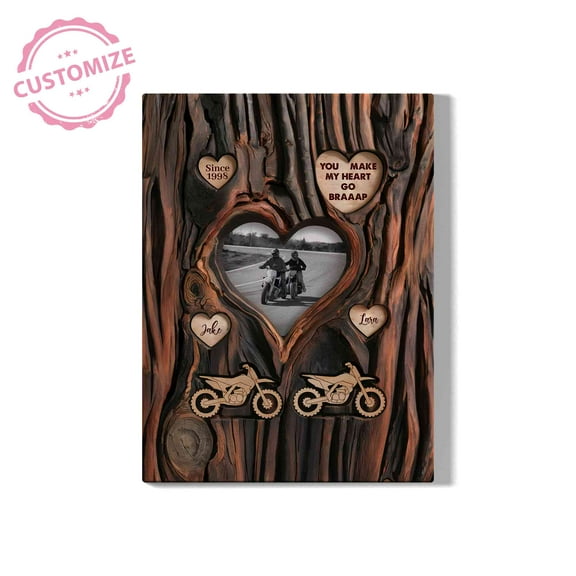 Lazaofficial Personalized Name Canvas, Motorcycle Wall Art, Couple Canvas, Romantic Couple Wall Art, Photo Canvas, Photo Prints Custom, Gifts For Couple