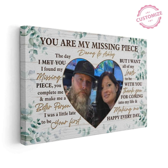 Lazaofficial Personalized Name Canvas, Photos Print Canvas Custom, Couple Canvas, Custom Photo Prints, Anniversary Gift For Couple, Couples Gifts