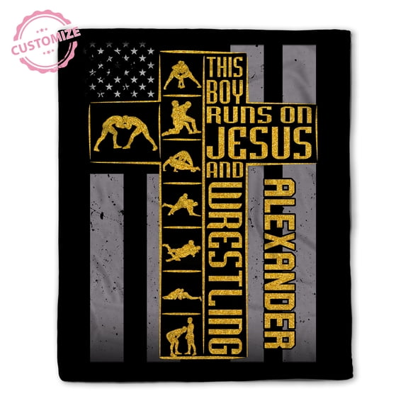 Lazaofficial Personalized Wrestling Blanket, Wrestling Blanket, Wrestler Blanket, Custom Blanket With Name, Wrestling Blankets For Boys, Gifts For Wrestlers, Wrestling Gifts