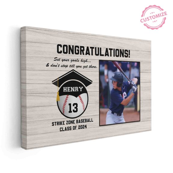 Lazaofficial Photo Canvas Prints Custom, Photos Print Canvas, Baseball Decor, Personalized Wall Decor, Baseball Wall Decor, Baseball Wall Art