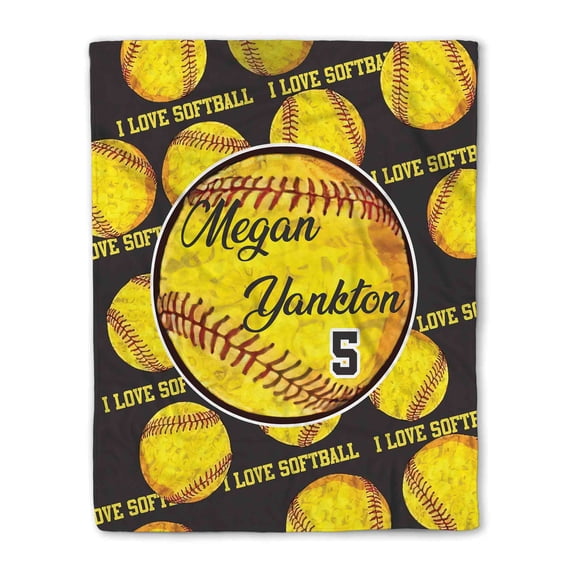 Lazaofficial Softball Blanket, Softball Blankets And Throws, Softball Blankets For Girls, Softball Blankets For Adults, Sport Blanket