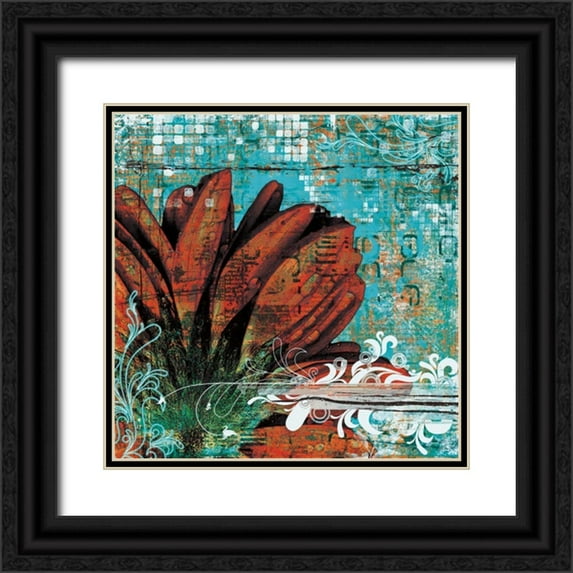 Lazar Schuler, Christina 26x26 Black Ornate Wood Framed with Double Matting Museum Art Print Titled - Graffiti Gerbera