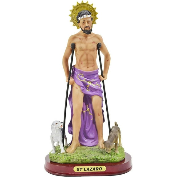 Lazaro Estatua Saint St. Lazarus Statue Sculpture in Resin Home ation(5 Inches)