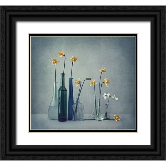 Lazarov, Dimitar 16x15 Black Ornate Wood Framed with Double Matting Museum Art Print Titled - Daffodils