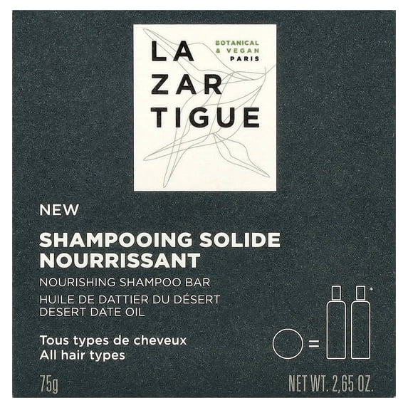 Lazartigue Nourishing Shampoo Bar, All Hair Types, 2.65 oz (75 g)