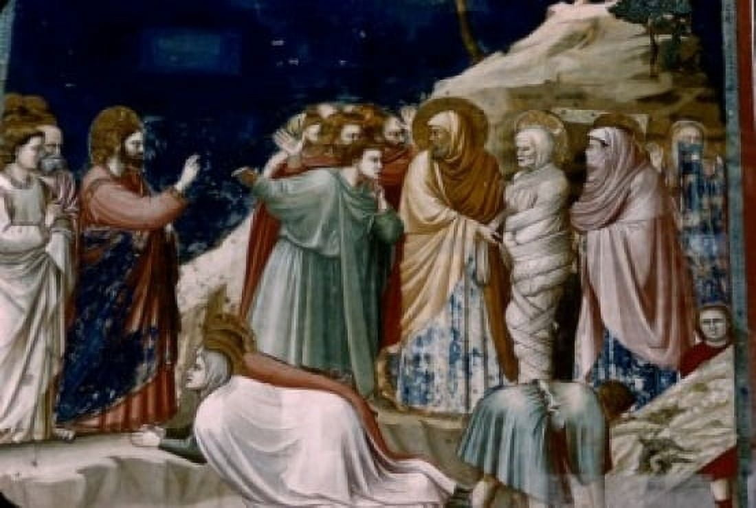 Lazarus Raised by Giotto (Circa 1266-1337) Canvas Art - Giotto (24 x 36)