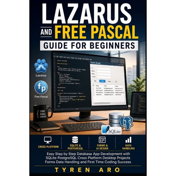 Lazarus and Free Pascal Guide for Beginners: Easy Step by Step Database App Development with SQLite PostgreSQL Cross Pla, (Paperback)