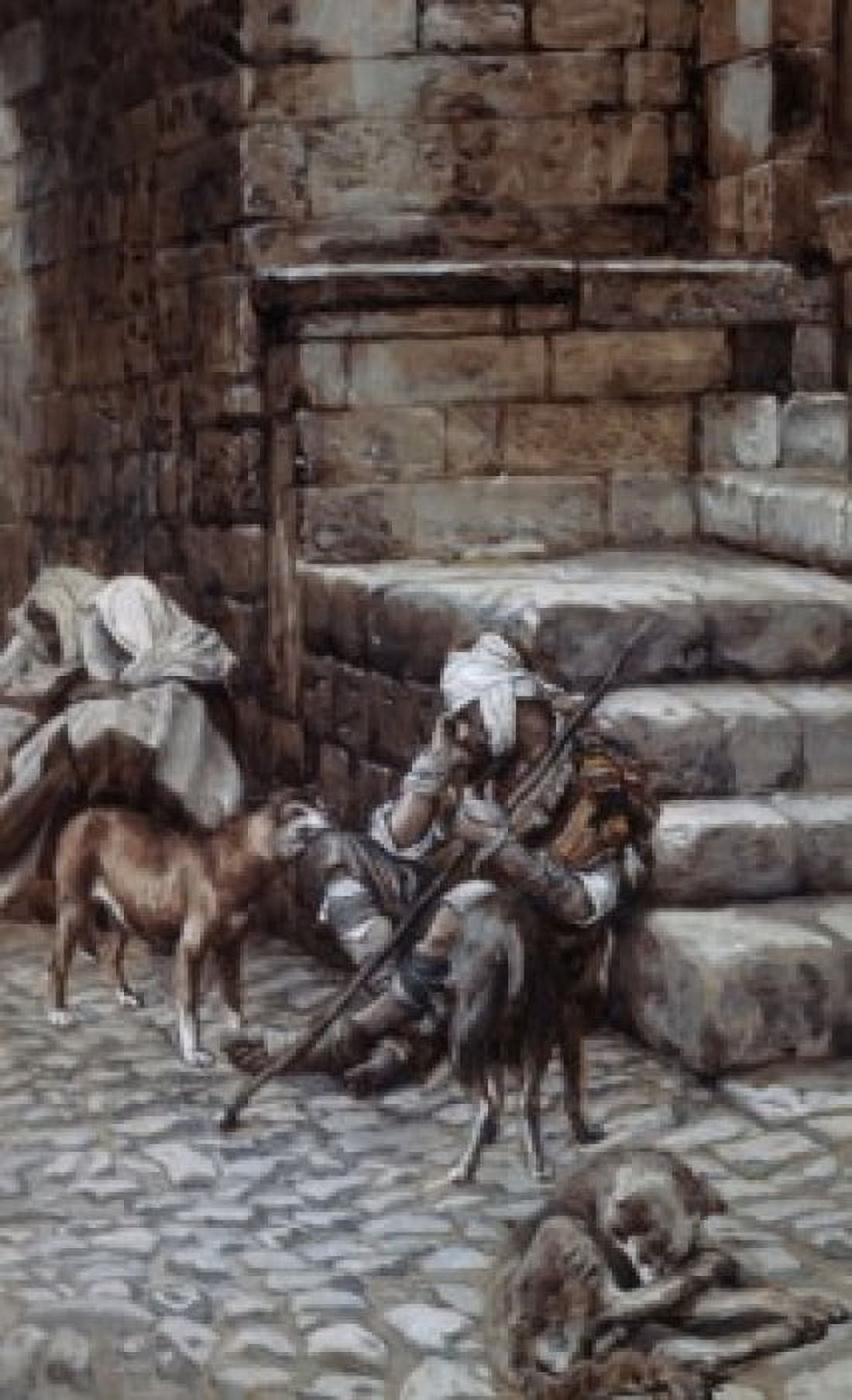 Lazarus at the Rich Mans Door James Tissot (1836-1902 French) Canvas Art - James Tissot (18 x 24)