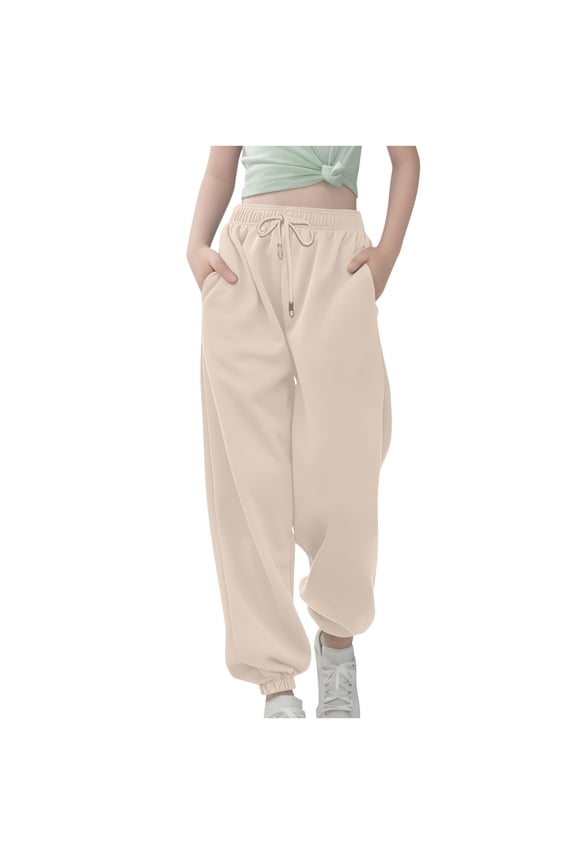 Girls Sweatpants with Pockets Kids Joggers Baggy Athletic Sweat Pants for Teens Hip Hop Dance Outfits Cute Clothes