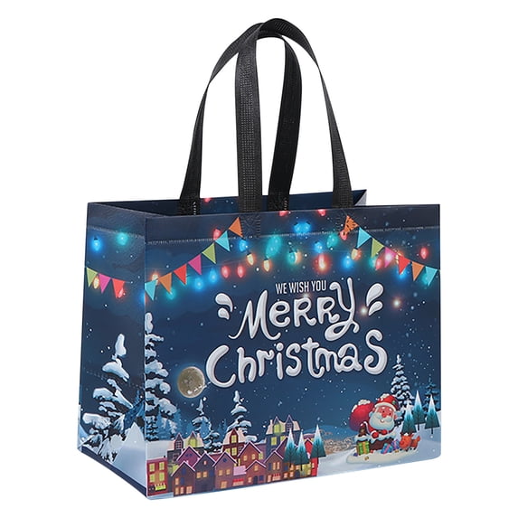 Lazduis Reusable Christmas Tote Bag Holiday Gift Bag with Handles for Christmas