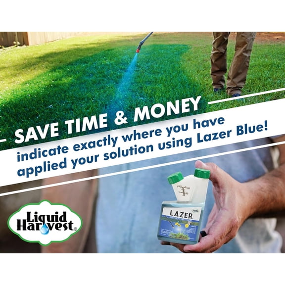 Lazer Blue Spray Pattern Indicator 8 Ounces | 24.5% Glufosinate Non-Selective Weed Killer 32 Ounces