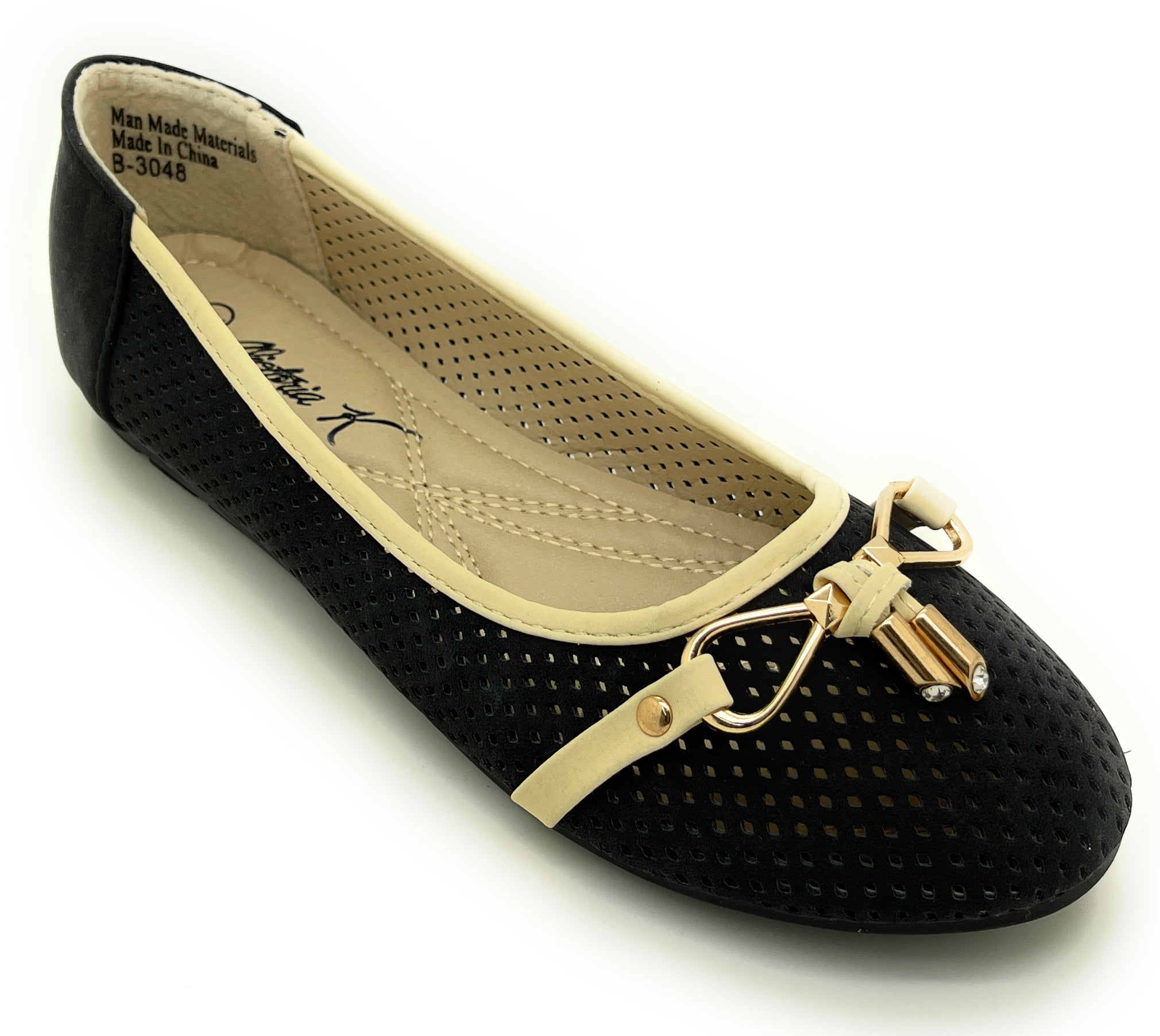 Lazer Cut Two Tone Flat Ballerina