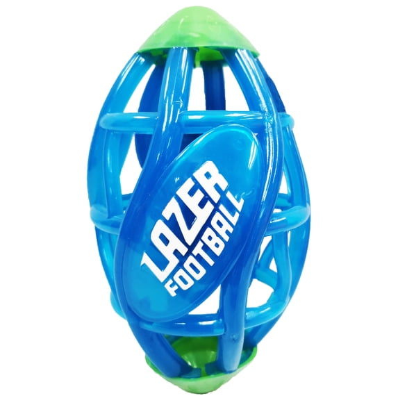 Lazer Light up Glow Rubber Toy Football, Blue, Pee Wee Size 3