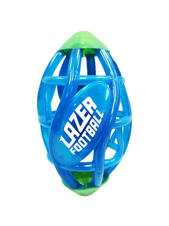 Light up Glow Rubber Toy Football, Blue, Pee Wee Size 3