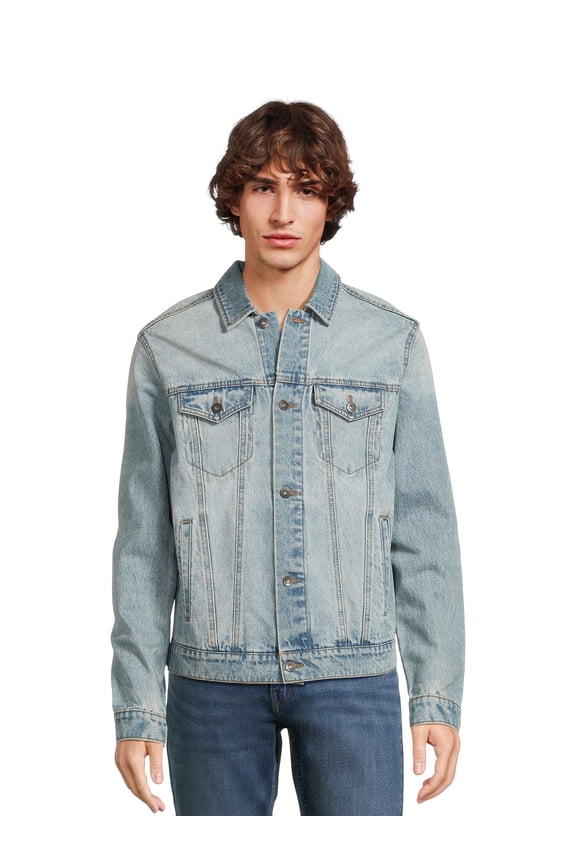 Men’s Cotton Denim Trucker Jacket, Sizes S-2XL