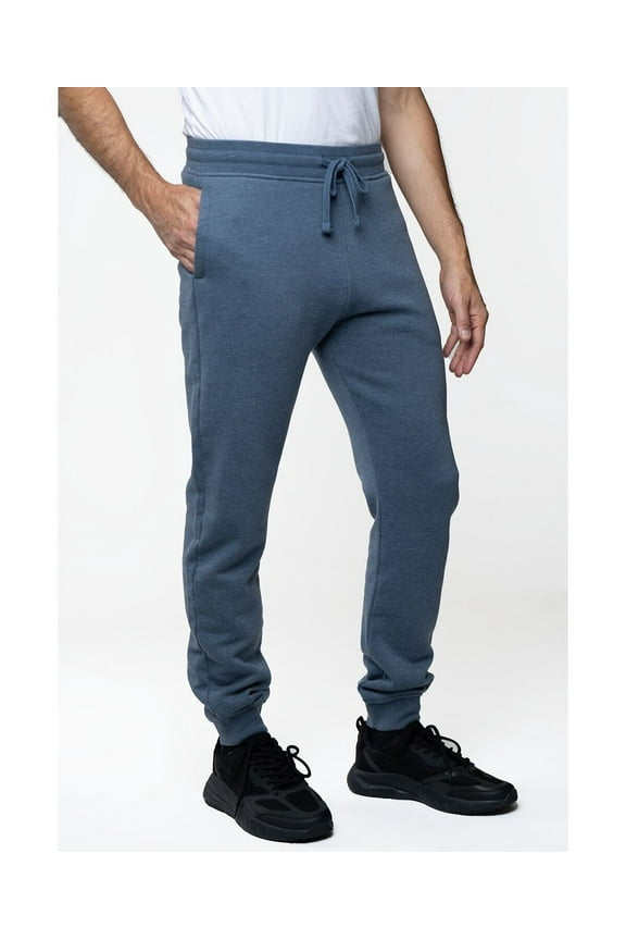 Men's Fleece Comfy Drawstring Jogger Pants Loungewear Blue Size XL B4HP