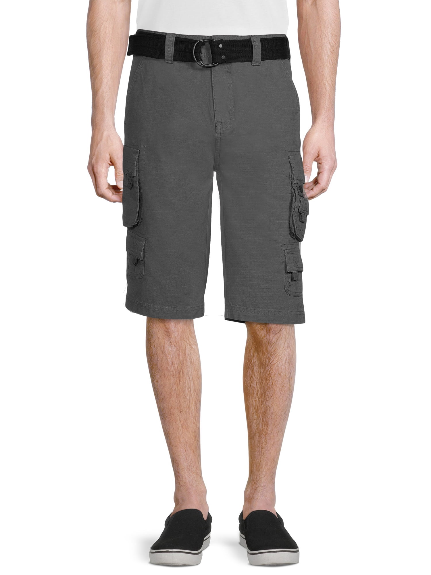Lazer Mens Belted Ripstop Stacked Cargo Shorts, Waist Sizes 29