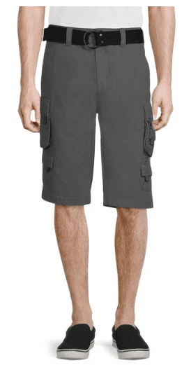 Lazer Mens Belted Ripstop Stacked Cargo Shorts, Waist Sizes