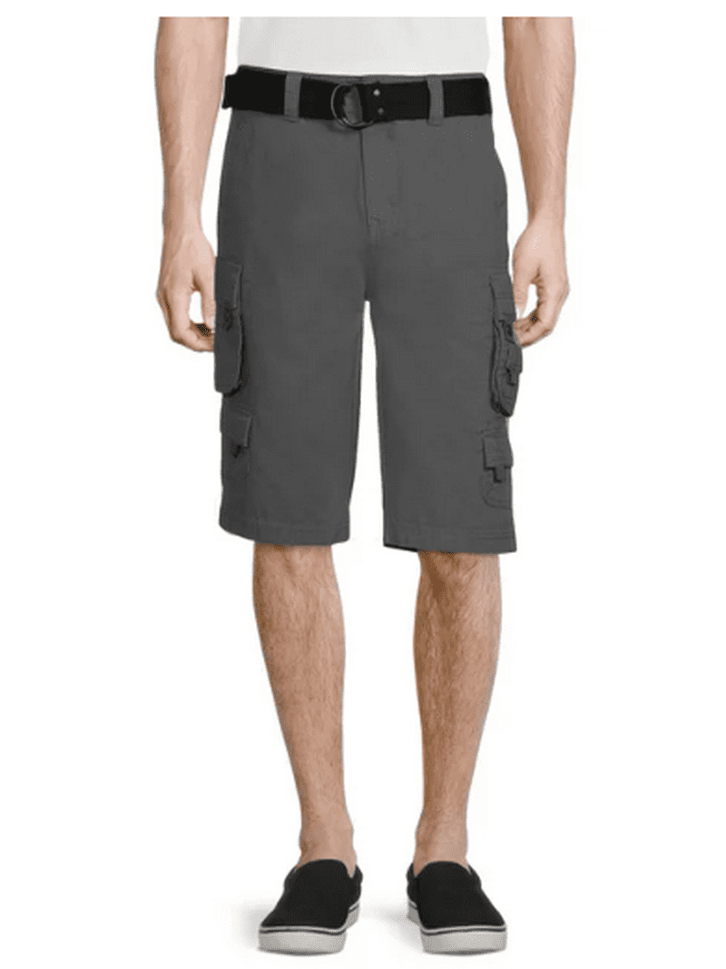 Lazer Mens Belted Ripstop Stacked Cargo Shorts, Waist Sizes