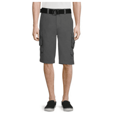 Lazer Mens Belted Ripstop Stacked Cargo Shorts, Waist Sizes 29"-40"