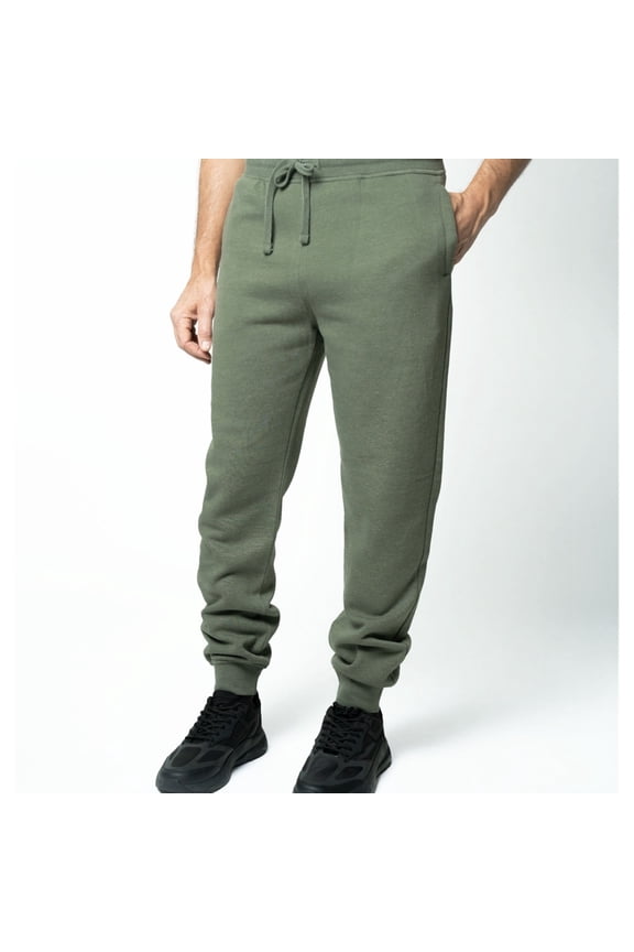 Mens Burnout Fleece Jogger Pants Sweatpants Thyme Green 2XL