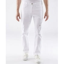 Lazer Mens Slim-Fit Stretch Jeans White 36 x 30