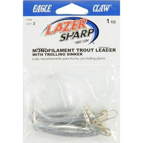 Lazer Sharp 20" Monofilament Trout Leader with 1 oz. Trolling Sinker