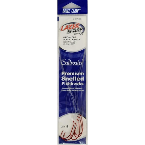 Lazer Sharp 9139RH-1/0 Lazer Sharp Baitholder Snell, Sea Guard Red, Size 1/0