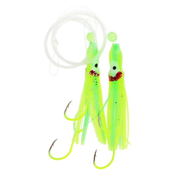 Lazer Sharp Kokanee & Trout Squid Rig 2 Chartreuse Lime Sparkle - 2 pack