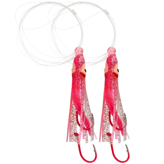 Lazer Sharp Kokanee & Trout Squid Rig 2 Pink Clear Sparkle - 2 pack