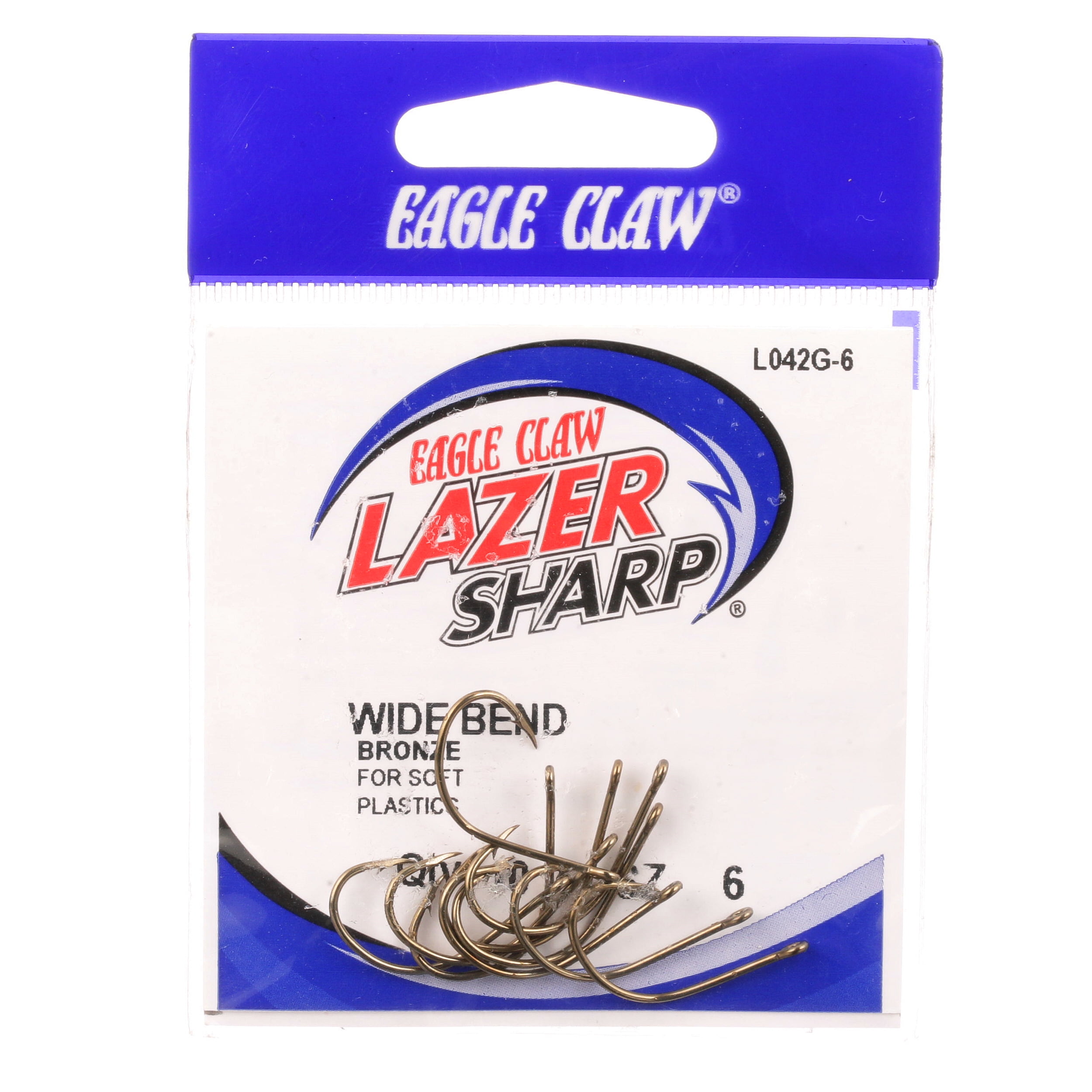 Lazer Sharp L042GH-6 Plain Shank Hook, Bronze, Size 6