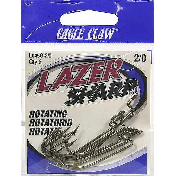 Lazer Sharp L045GH-2/0 Worm Hook, Bronze, Size 2/0 Hook