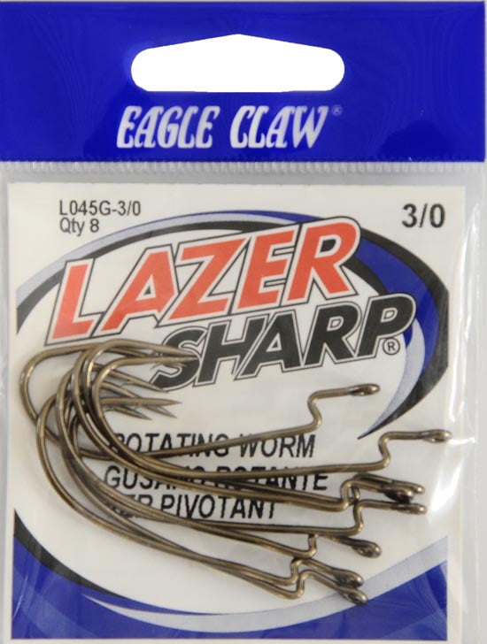Eagle Claw Lazer Sharp Rotating Worm Hook 3/0