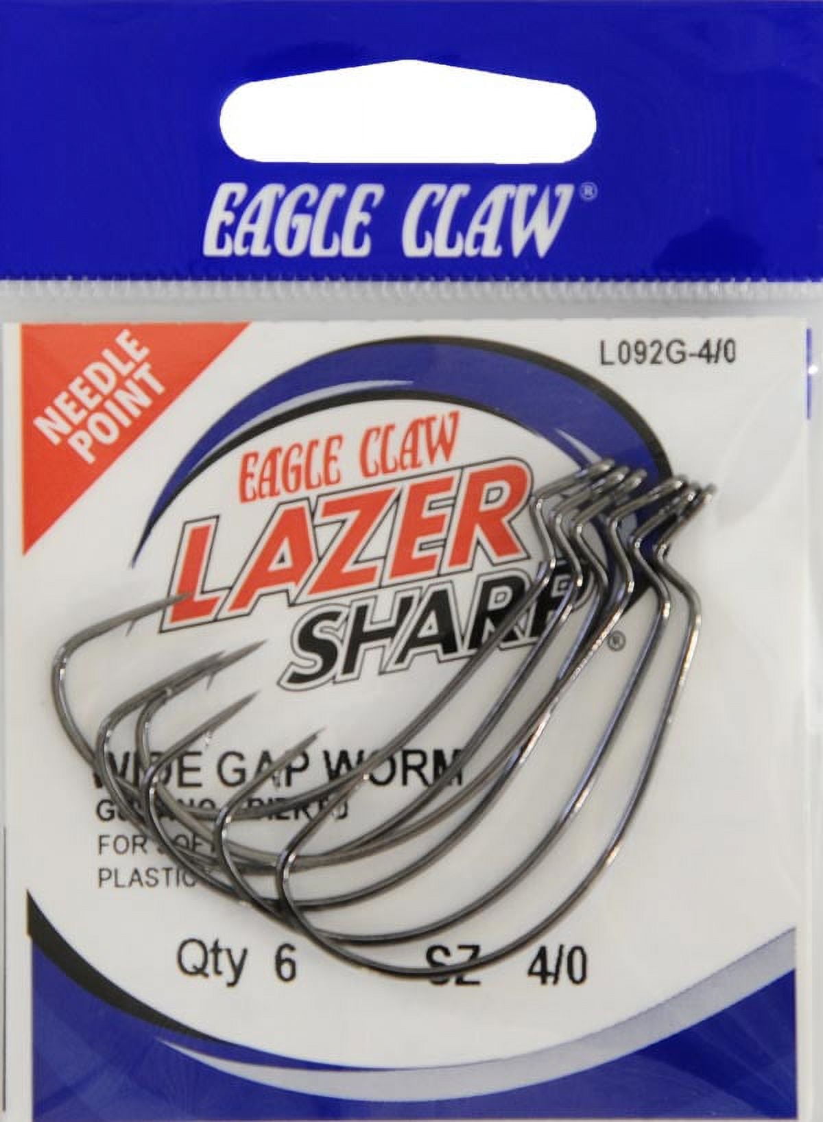 Lazer Sharp L092GH-4/0 Extra Wide Gap Worm Hook, Platinum Black, Size 4/0