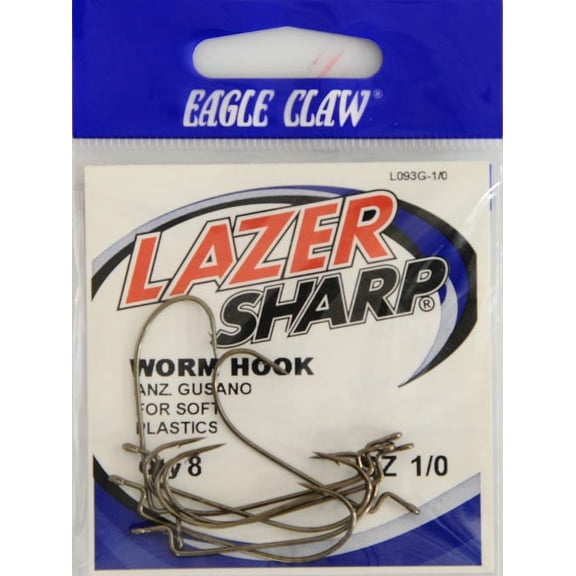 Lazer Sharp L093GH-1/0 Worm Sproat Hook, Bronze, Size 1/0