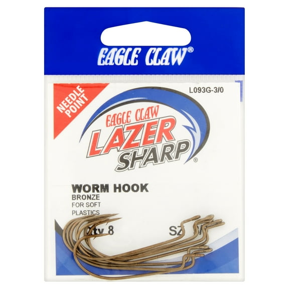Lazer Sharp L093GH-3/0 Bronze Worm Hook, Size 3/0
