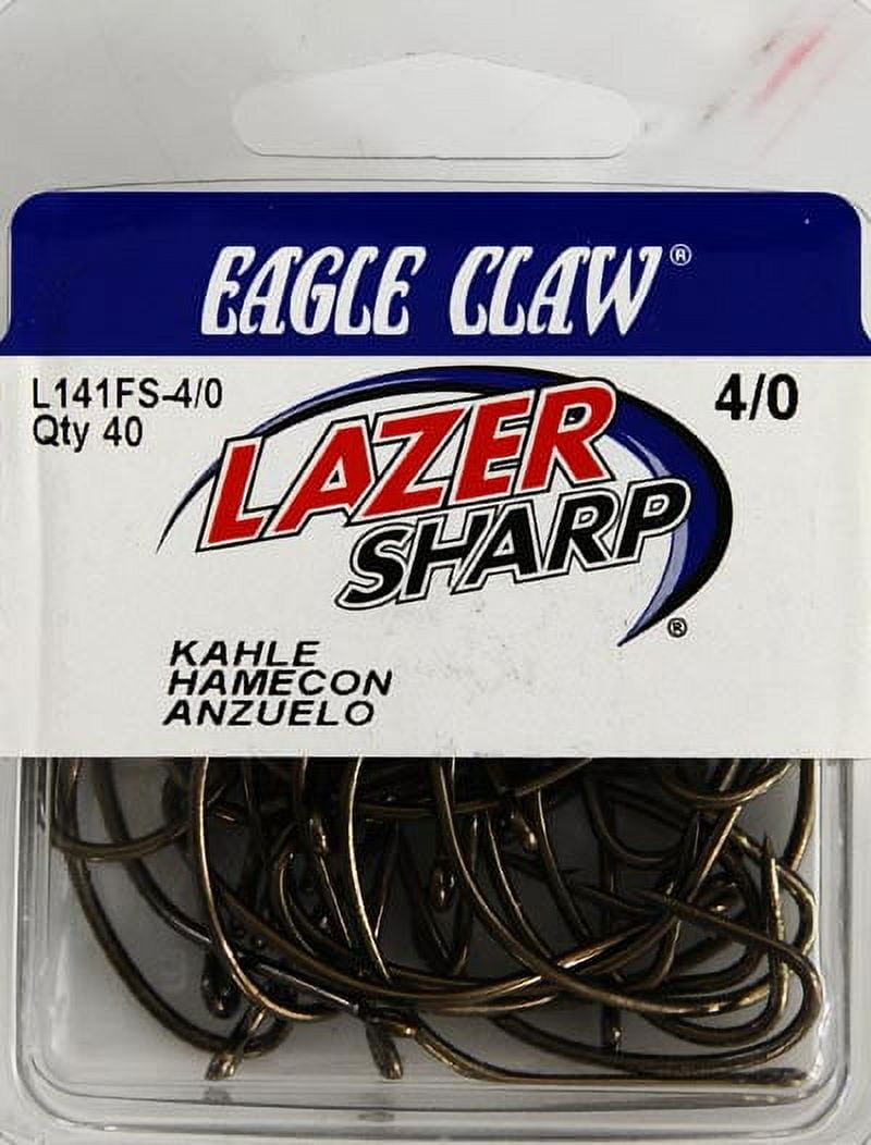 Lazer Sharp L141FSH-4/0 Kahle Offset Hook, Bronze, Size 4/0, 40 Pack