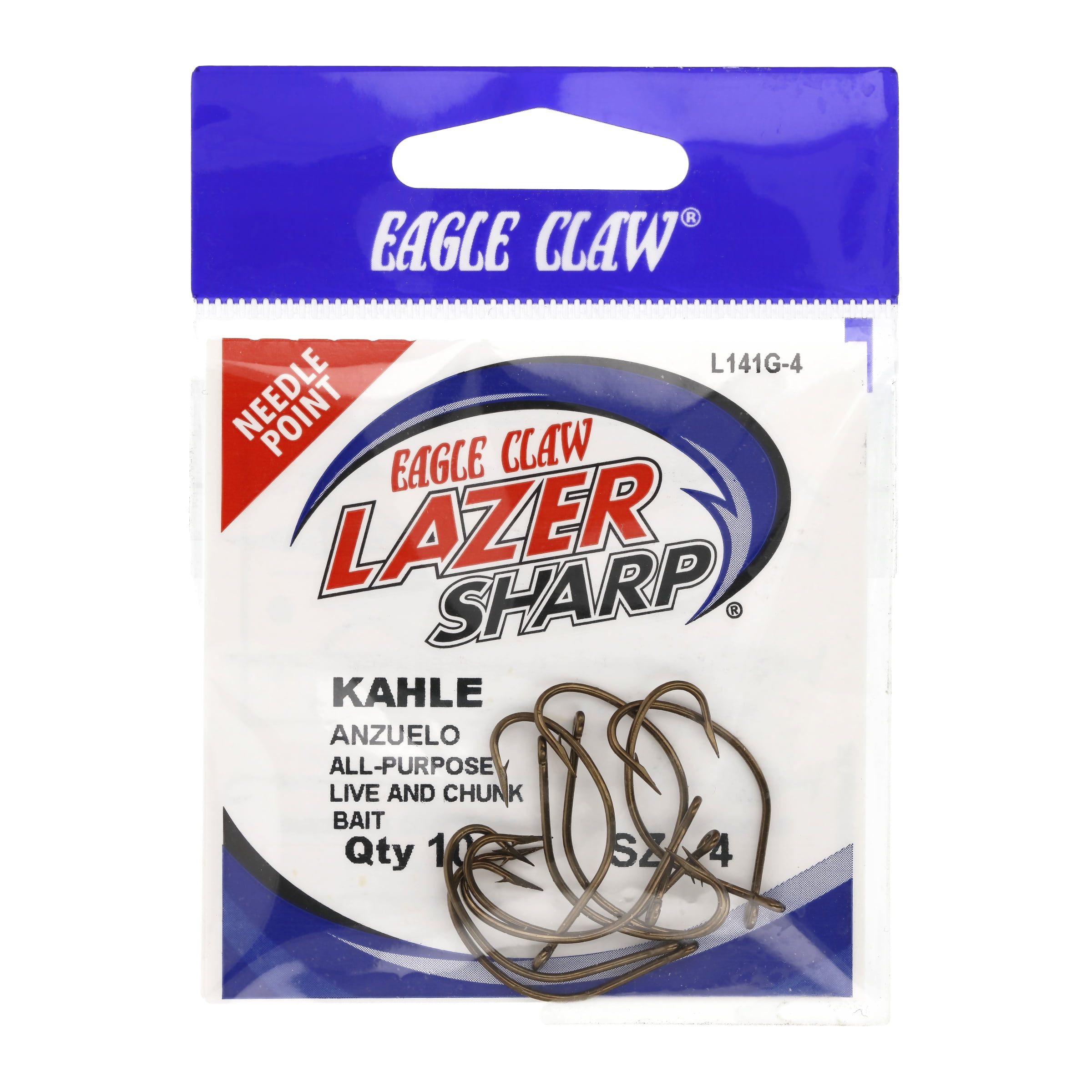 Eagle Claw Lazer Sharp Kahle Hook, Bronze, Size 4, 5 Pack