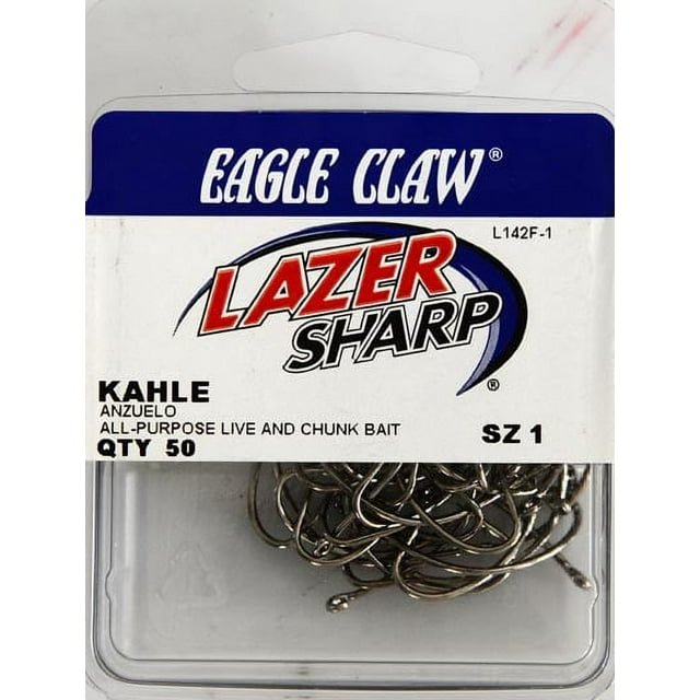 Lazer Sharp L142FH1 Kahle Hook, Nickel Plated Hooks, Size 1