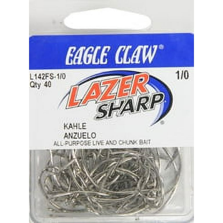 Lazer Sharp L142FSH-1/0 Kahle Offset Hook Bulk Pack, Nickel, Size 1/0